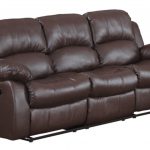 Contemporary Amazon.com: Bonded Leather Double Recliner Sofa Living Room Reclining Couch  (Brown): Kitchen 3 seater recliner leather sofa