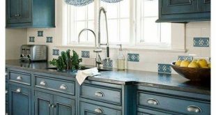 Amazing 23 Gorgeous Blue Kitchen Cabinet Ideas paint colors for kitchen cabinets