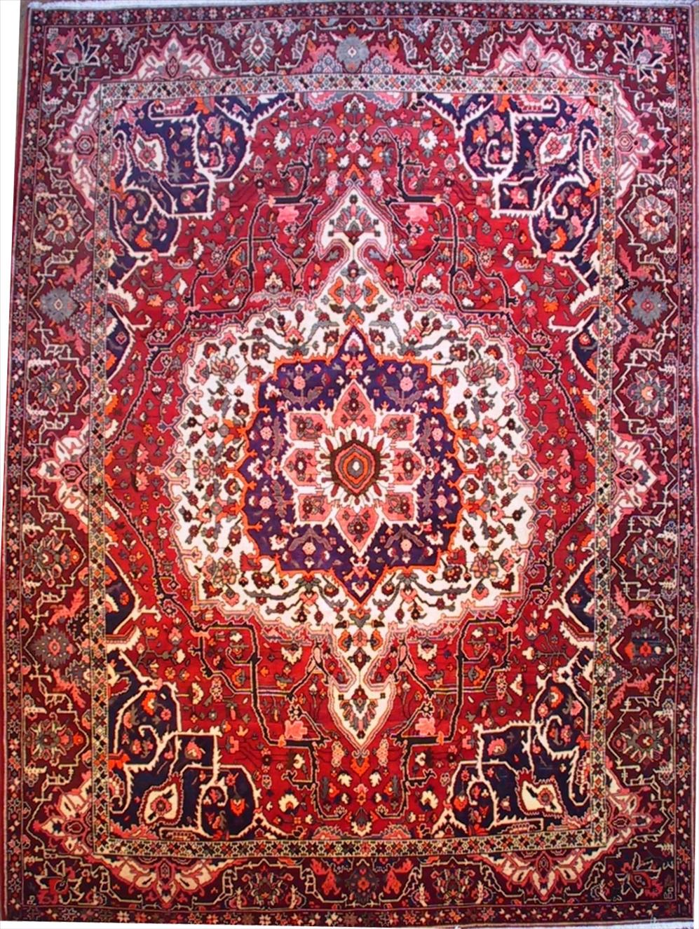 Amazing 684 Bakhtiari rugs - This Traditional rug is approx imately 10 feet 1 red persian rug