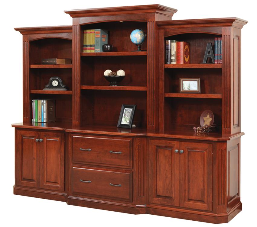 Amazing Amish Buckingham Office Lateral File Cabinet, Credenza and Optional  Bookcase Top office credenza with file drawers