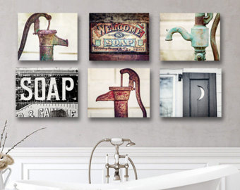Amazing Artwork for Rustic Bathroom Wall Decor, Farmhouse Bathroom Wall Gallery  Prints or rustic bathroom wall decor