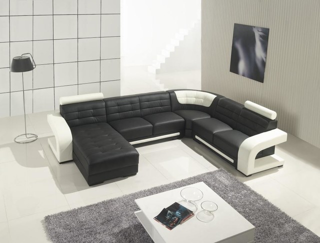 Amazing Black Leather Sectional Sofa with Chaise modern-living-room modern leather sectional sofa