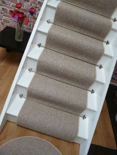Amazing Carpet stair runner to fit 13 stairs, Berber style, Mottled Beige, Low Cost berber carpet stair runners