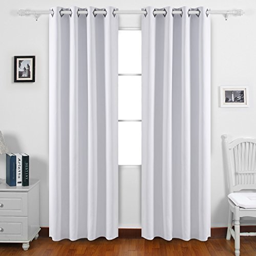 Amazing Deconovo Solid Color Blackout Curtains Room Darkening Curtains Grommet  Curtains Insulated white blackout curtains