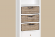 Amazing gorgeous tall white bookshelves on simone tall bookcase 2 drawers 3 baskets tall bookcase with drawers