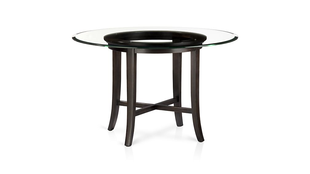 Amazing Halo Ebony Round Dining Tables with Glass Top | Crate and Barrel round glass top dining table
