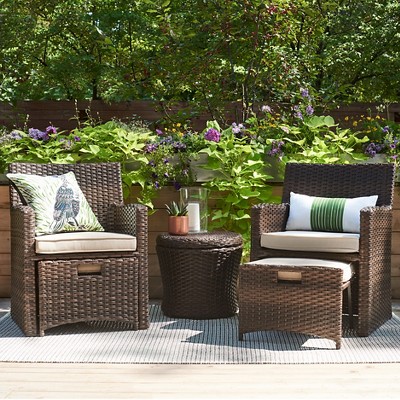 Amazing Halsted 5-Piece Wicker Small Space Patio Furniture Set - Threshold™ patio table and chairs set