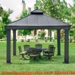 Amazing Have a lovely afternoon with your family in the shade of this metal patio gazebo