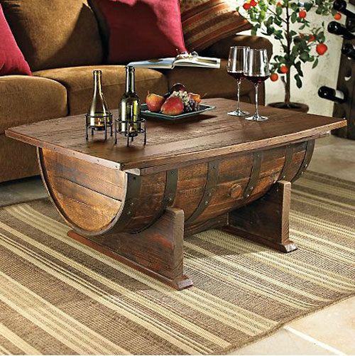 Amazing Have you ever wondered that you can design your own DIY coffee table wine barrel furniture plans