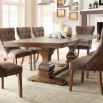 Amazing Homelegance Marie Louise Double Pedestal Dining Table in Rustic Brown double pedestal dining table