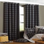 Amazing Image is loading Paoletti-Chamonix-Tartan-Check-Lined-Eyelet-Curtains -Charcoal grey tartan curtains