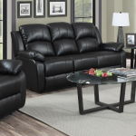 Amazing Jordan 3 + 1 + 1 Seater Black Recliner Leather Sofa Set black leather sofa set