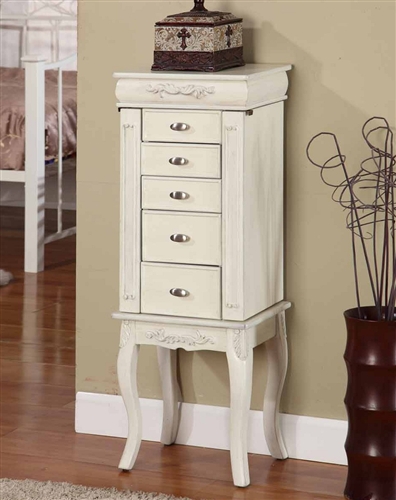 Amazing Lovely White Jewelry Armoire. Antique Style with 6 Drawers. antique white jewelry armoire