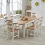 Amazing Mark Harris Sandringham Oak and Cream 130cm Extending Dining Set with 6 extending dining table and 6 chairs