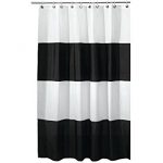 Amazing mDesign Mildew-Free Water-Repellent Bold Stripe Fabric Shower Curtain - 54 black and white striped shower curtain