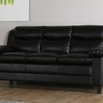 Amazing Metro Small Black Leather 3 Seater Sofa 3 seater leather sofa