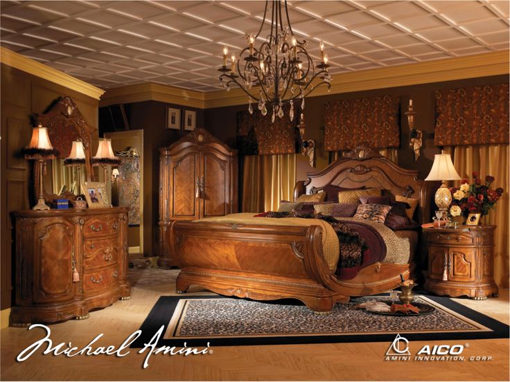 Amazing Michael Amini Cortina Luxury Bedroom Furniture Set Honey Walnut Finish by luxury bedroom furniture
