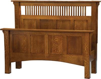 Amazing mission bedroom furniture plans | Arts and Crafts Spindle Panel Bed | Solid arts and crafts bedroom furniture
