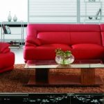 Amazing Modern Red Leather Sectional Sofa with Chair modern-living-room red leather sectional sofa