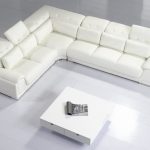 Amazing Modern White Leather Sectional Sofa with Adjustable Tufted Headrests  modern-living-room white leather sectional sofa