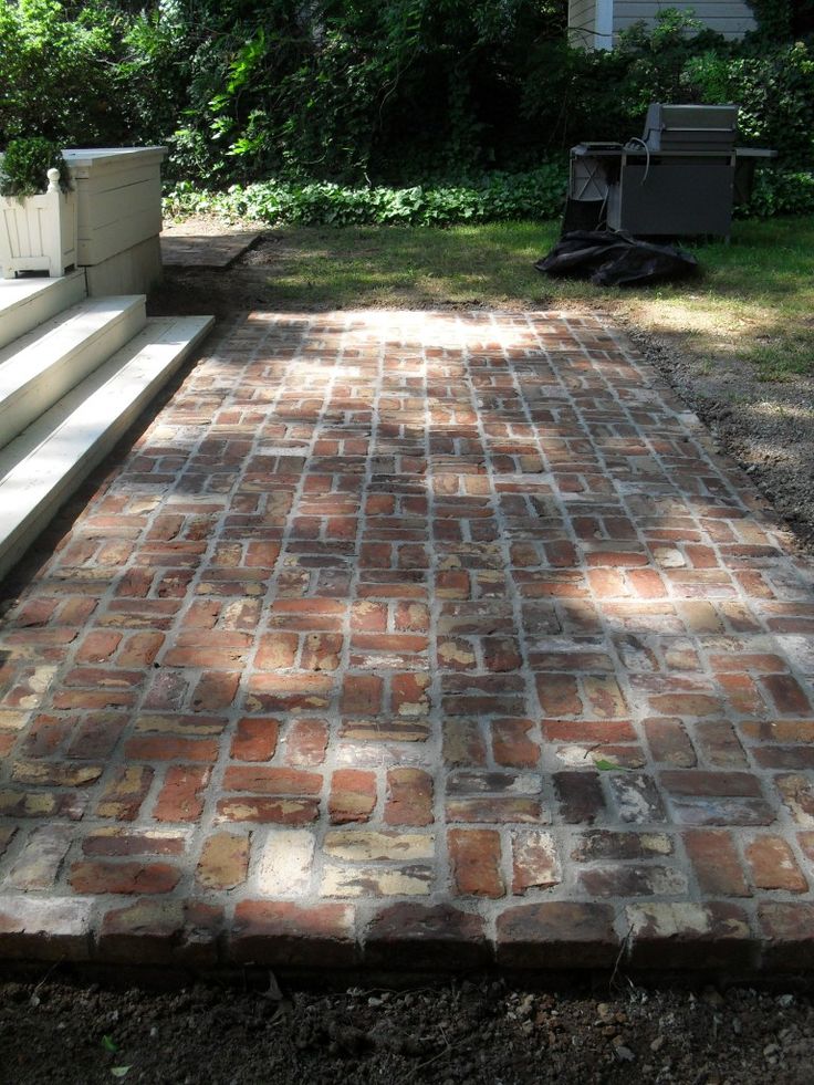 Amazing reclaimed brick patio - reminder to reuse the bricks from the old stack brick patio designs