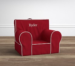 Amazing Red With White Piping Anywhere Chair® toddler lounge chair