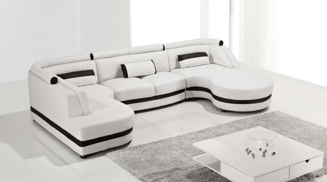 Amazing T8000 - Modern Leather Sectional Sofa - Modern Sofas - Living Room modern leather sectional sofa