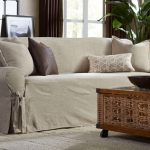 Amazing Textured Linen One Piece Loveseat Slipcover linen slipcover sofa