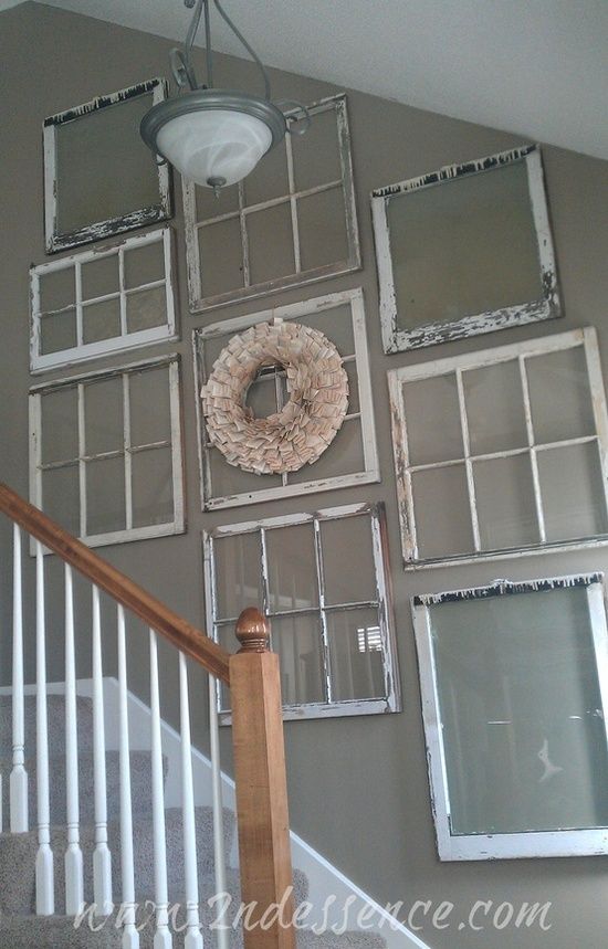 Amazing Top 38 Best Ways To Repurpose and Reuse Old Windows rustic window frame wall decor