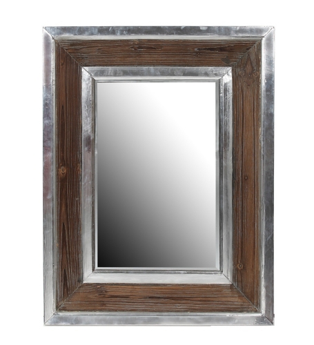Amazing Wood and Aluminum Wall Mirror framed bathroom mirrors