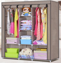 Best Brand New Double Easy to Assemble Closet Portable Wardrobe Large Space  Clothes assembled wardrobe closets