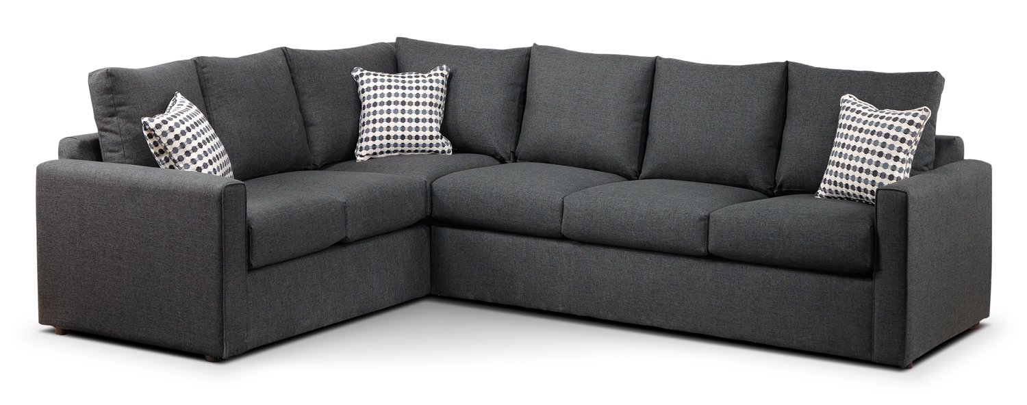 Awesome Athina 2-Piece Right-Facing Queen Sofa Bed Sectional - Charcoal sofa bed sectional