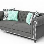 Awesome Chesterfield Sofa in Charcoal Linen linen chesterfield sofa