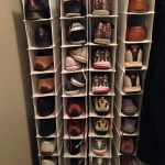 Awesome Four White Fabric Shoe Racks With 38 Spaces Enchanting And Contemporary Closet closet shoe rack