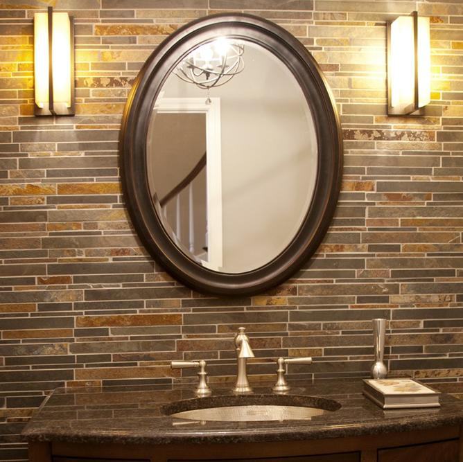 Add elegance in your bathroom with oval mirror
