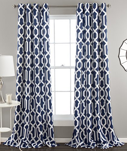 Awesome Navy Blue and White Curtains: Amazon.com navy blue and white curtains