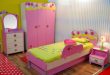 Awesome Playful girlu0027s bedroom with pink and green color scheme and fun furniture kids room ideas for girls