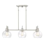 Awesome Quoizel Soho 33.125-in W 6-Light Brushed Nickel Kitchen Island Light with  Clear kitchen island light fixtures