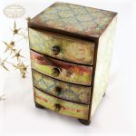 Awesome Shabby Blue Gipsy Hippie Mini wooden chest drawers apothecary cabinet Boho small wooden chest of drawers