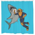 Awesome Shark Punch Shower Curtain cool shower curtains