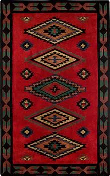 Awesome Stunning red Southwestern Rug. Hand tufted from plush New Zealand wool.  Beautiful southwestern style rugs
