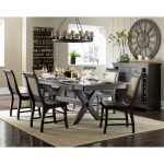 Awesome Willow Rectangular Dining Room Set w/ Upholstered Chairs (Distressed Black) dining room sets with upholstered chairs