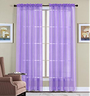 Awesome WPM 60 x 63-Inches Sheer Window Elegance Curtains/drape/panels/treatment lilac sheer curtains