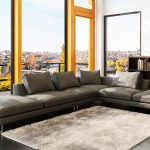 Beautiful 5051 Modern Grey Leather Sectional Sofa modern gray sectional sofa