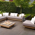 Beautiful Affordable Nice Design Metal And Wood Outdoor Lounge With Grey Sofas Can metal outdoor lounge furniture