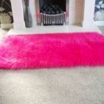 Beautiful BARBIE HOT PINK FAUX SHEEPSKIN SHAGGY FLUFFY RUG 54X27 on eBay! pink fluffy rug