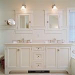 Beautiful beadboard bathroom, white bathroom, double vanity, cottage style, bathroom beadboard bathroom vanity