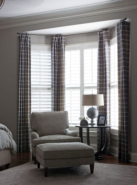 Beautiful bedroom bay window curtains...Iu0027d like to hang maroon sheers in bay window curtains for living room