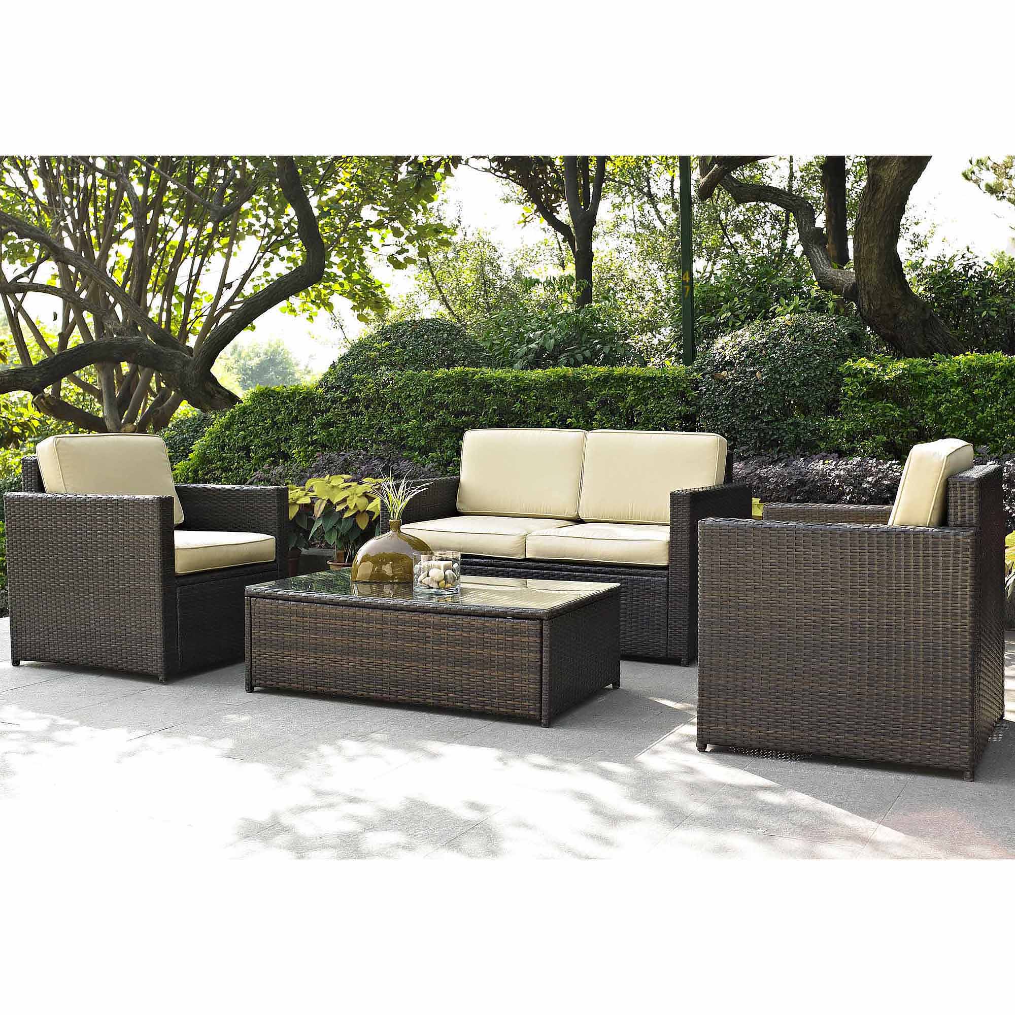 Beautiful Best Choice Products Outdoor Garden Patio 4pc Cushioned Seat Black Wicker  Sofa outdoor wicker furniture