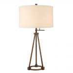Beautiful Design Classics Lighting Tripod Table Lamp in Bronze Finish with Cream Drum tripod table lamp
